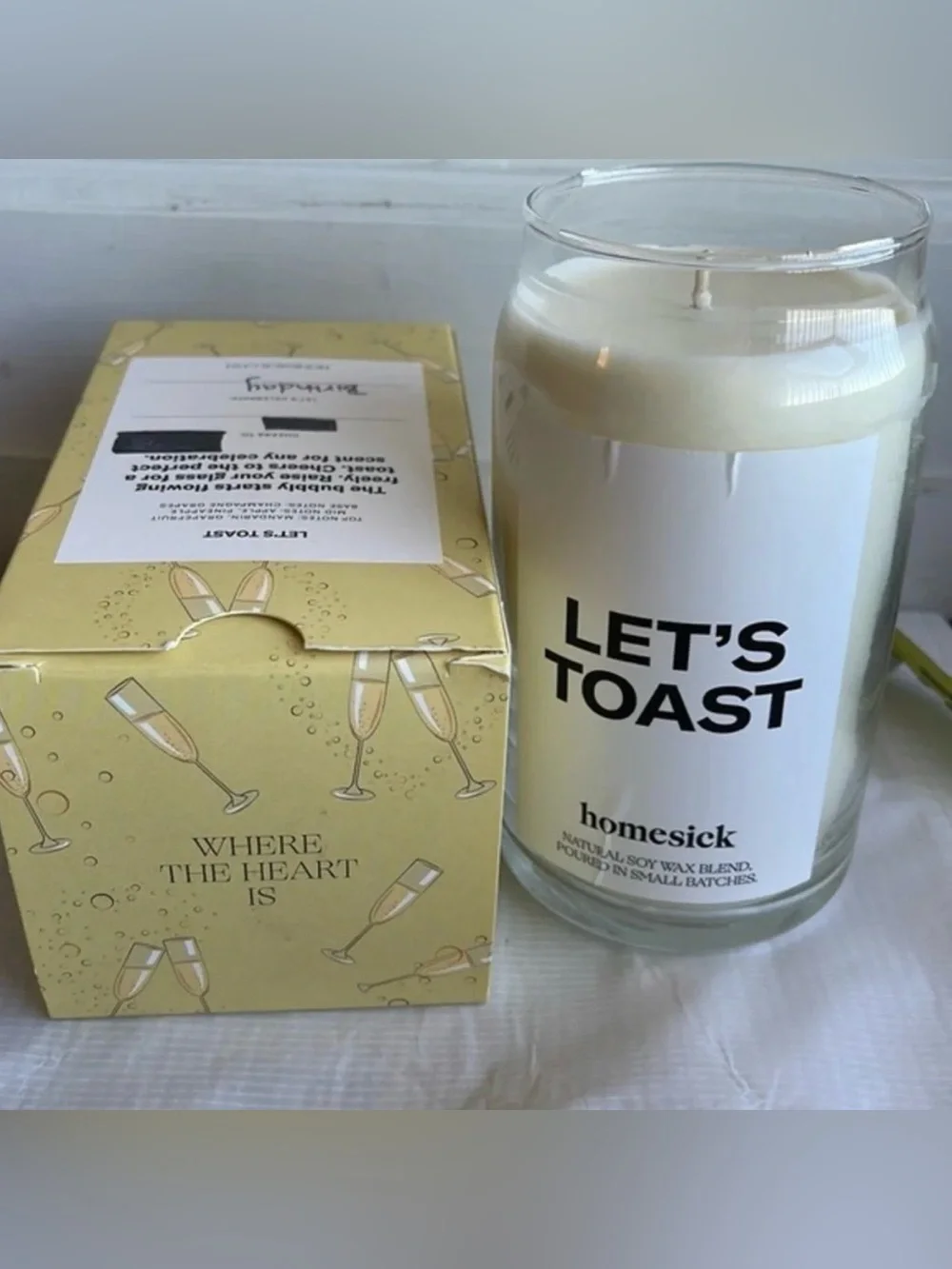 NIB Let’s Toast Homesick Scented Candle